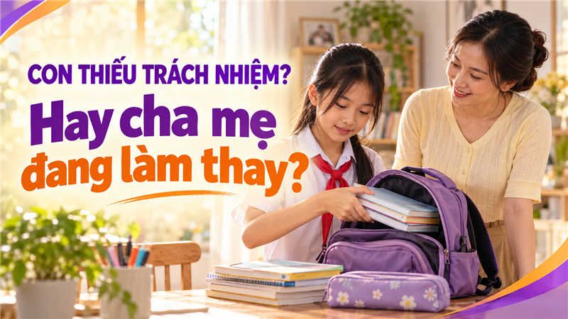 CON THIẾU TRÁCH NHIỆM HAY CHA MẸ ĐANG LÀM THAY? BÀI HỌC TỪ CHIẾC CẶP ĐI HỌC