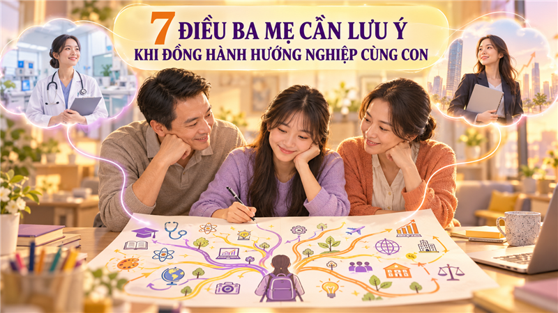 ĐỒNG HÀNH HƯỚNG NGHIỆP CÙNG CON - 7 ĐIỀU BA MẸ CẦN LƯU Ý 